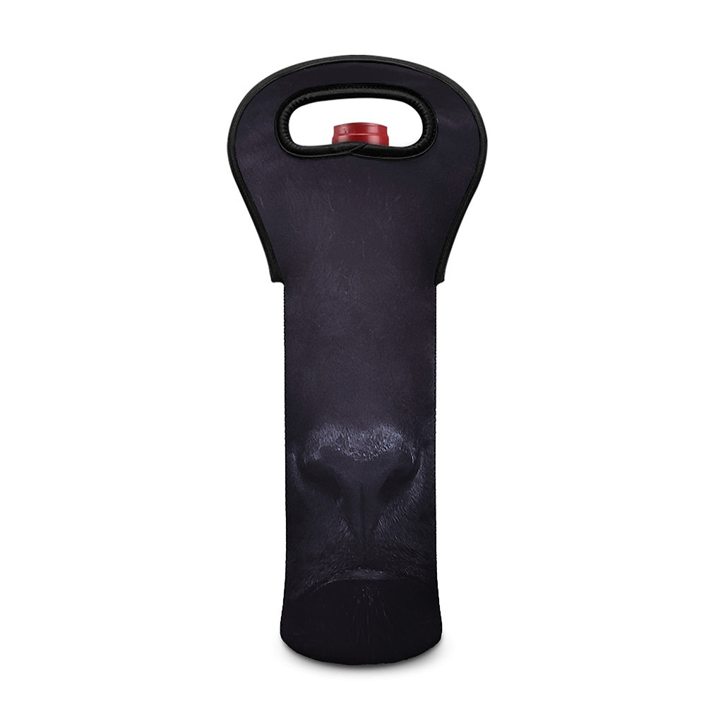Black Jaguar Print Single Neoprene Wine Tote