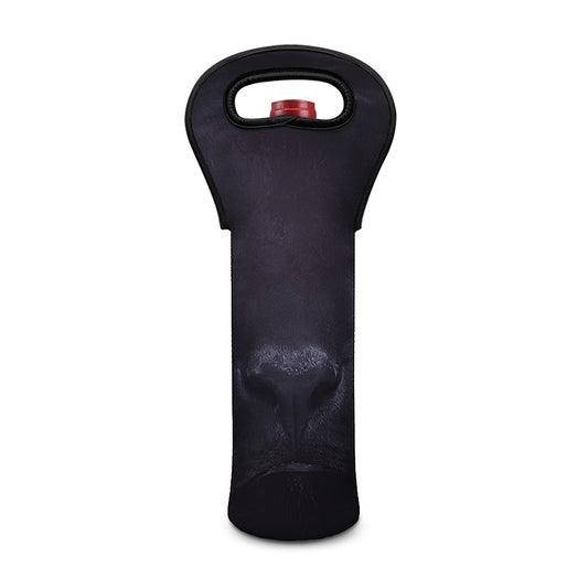 Black Jaguar Print Single Neoprene Wine Tote