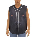 Black Jaguar Print Sleeveless Baseball Jersey