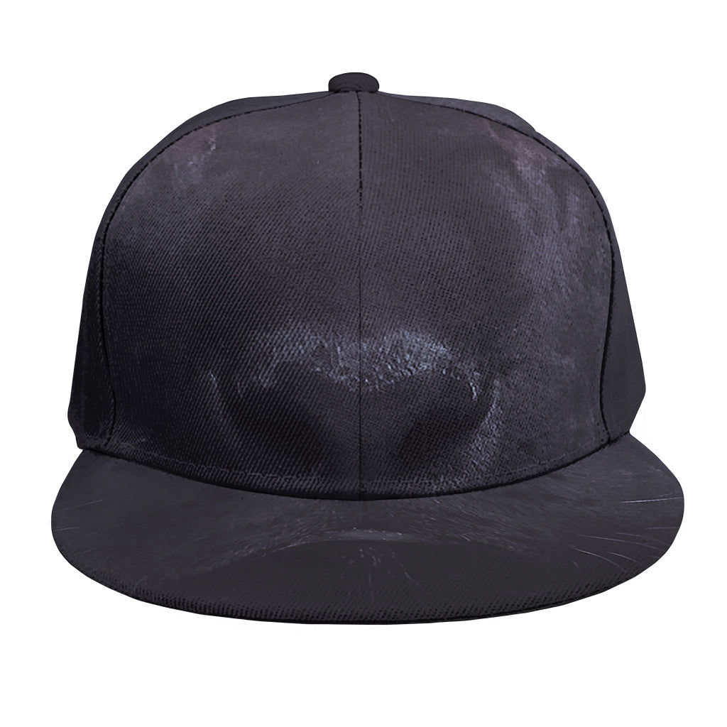 Black Jaguar Print Snapback Cap