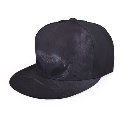 Black Jaguar Print Snapback Cap