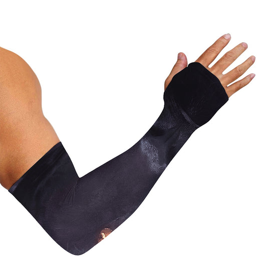 Black Jaguar Print Sun Protection Arm Sleeves