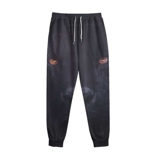 Black Jaguar Print Sweatpants