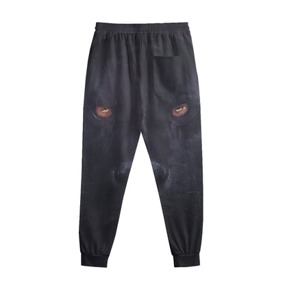 Black Jaguar Print Sweatpants