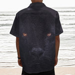 Black Jaguar Print Textured Short Sleeve Shirt