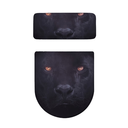 Black Jaguar Print Toilet Lid And Tank Cover Set