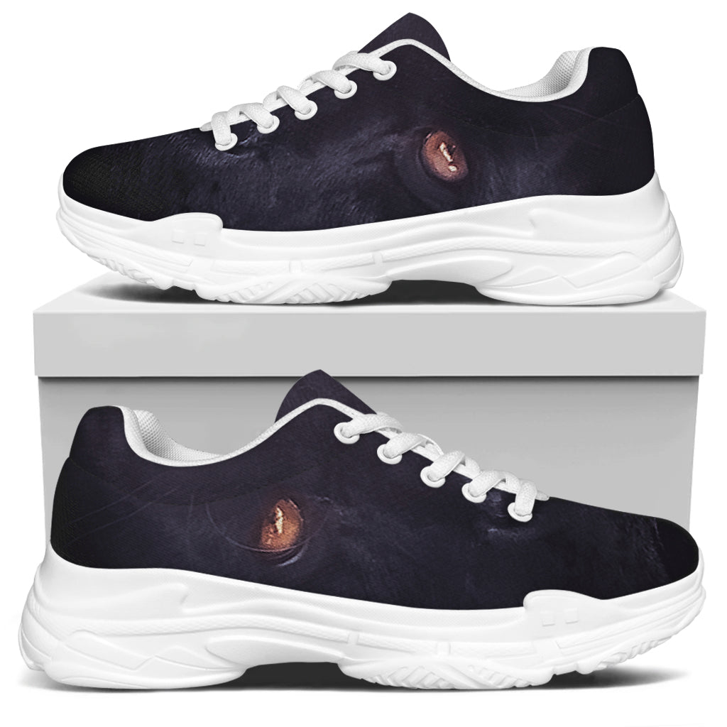 Black Jaguar Print White Chunky Shoes