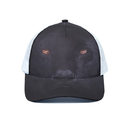 Black Jaguar Print White Mesh Trucker Cap