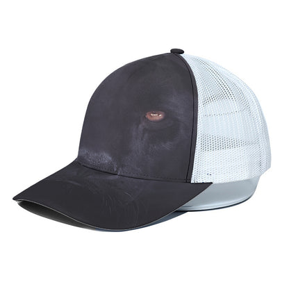 Black Jaguar Print White Mesh Trucker Cap