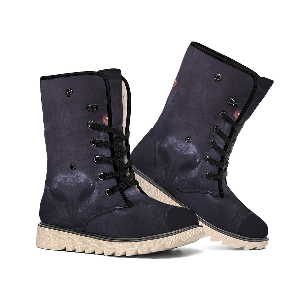 Black Jaguar Print Winter Boots