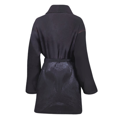 Black Jaguar Print Women's Bathrobe