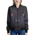 Black Jaguar Print Women's Bomber Jacket