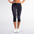 Black Jaguar Print Women's Capri Leggings