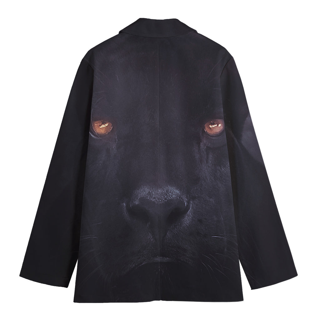 Black Jaguar Print Women's Cotton Blazer
