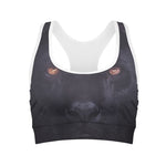 Black Jaguar Print Women's Sports Bra