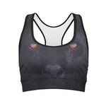 Black Jaguar Print Women's Sports Bra