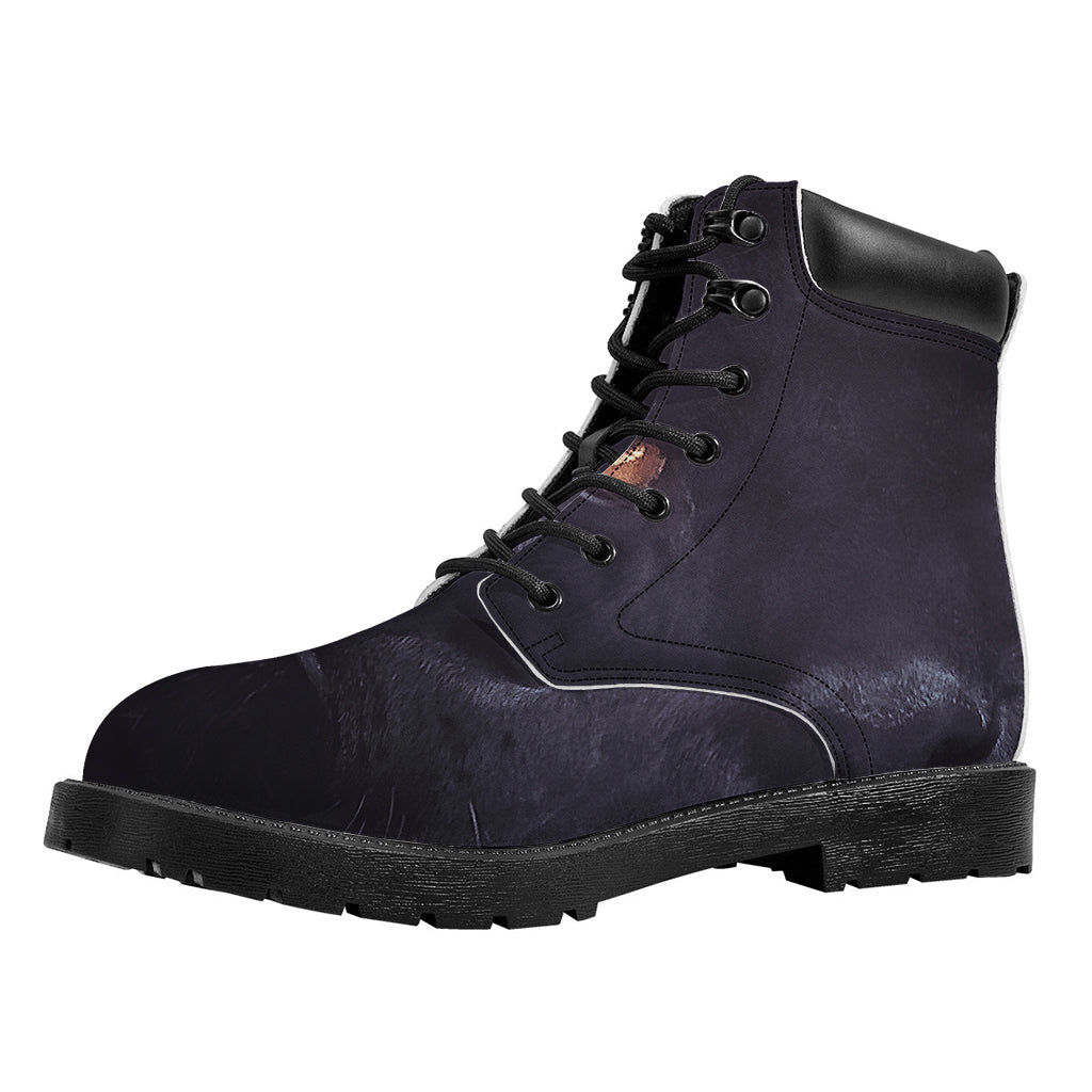 Black Jaguar Print Work Boots