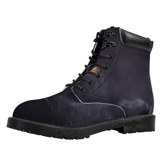 Black Jaguar Print Work Boots