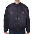 Black Jaguar Print Zip Sleeve Bomber Jacket