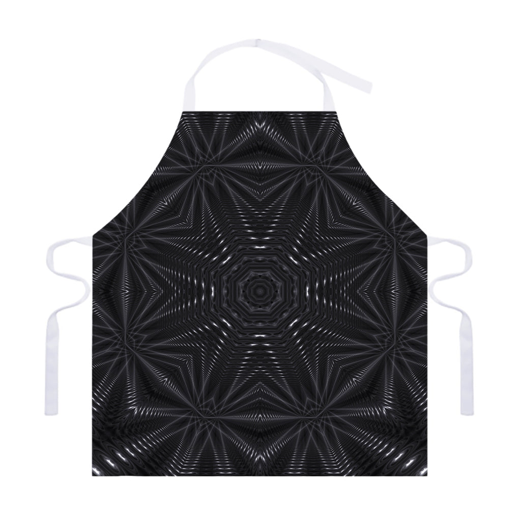 Black Kaleidoscope Print Adjustable Apron