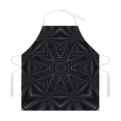 Black Kaleidoscope Print Adjustable Apron