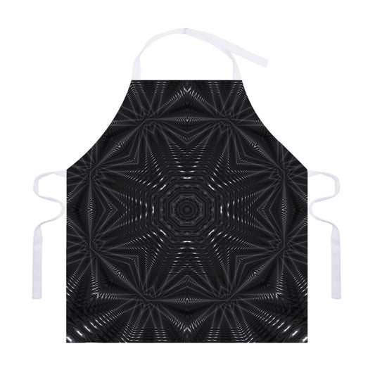 Black Kaleidoscope Print Adjustable Apron