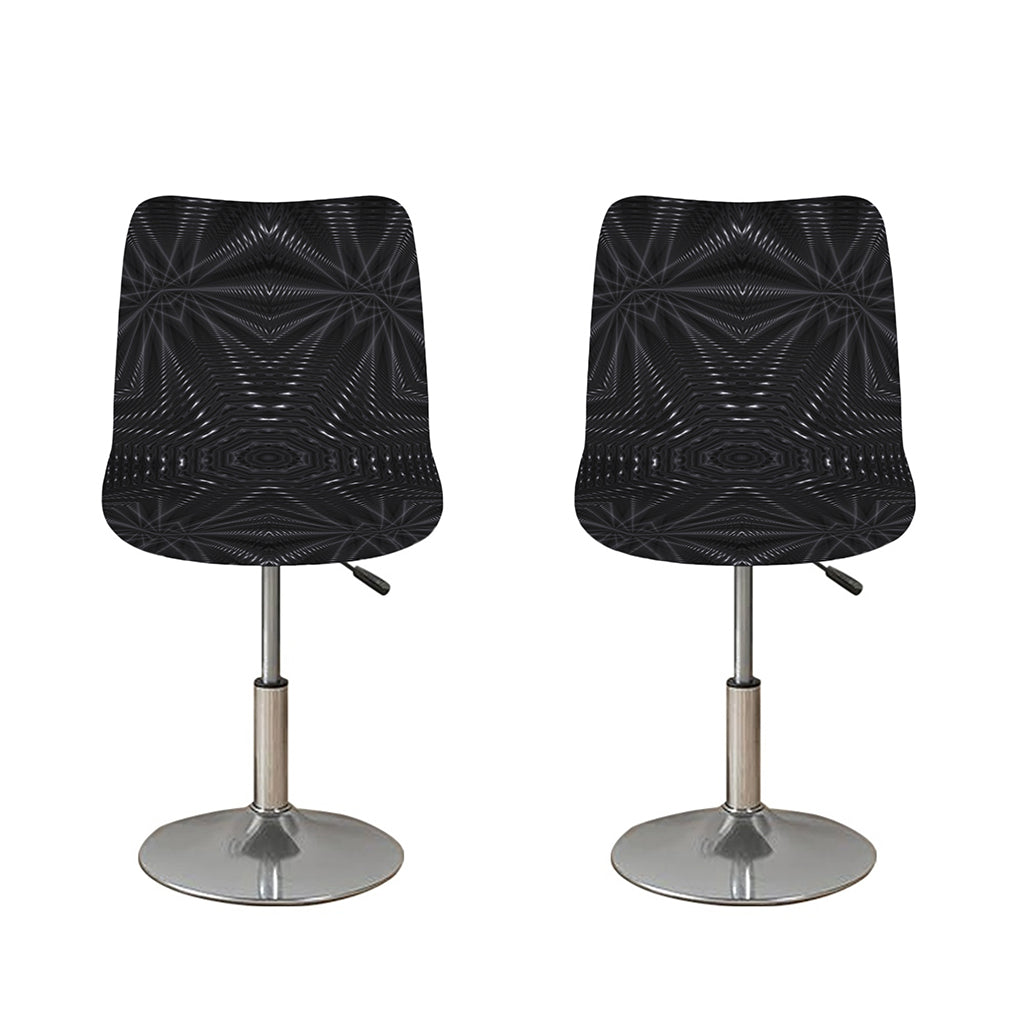 Black Kaleidoscope Print Bar Stool Covers