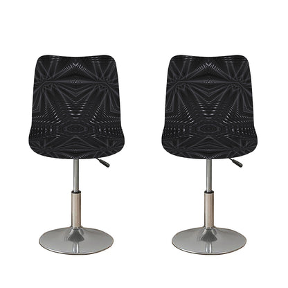 Black Kaleidoscope Print Bar Stool Covers