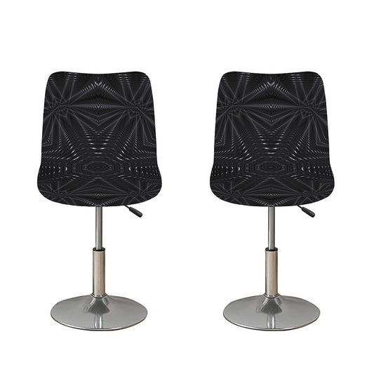 Black Kaleidoscope Print Bar Stool Covers