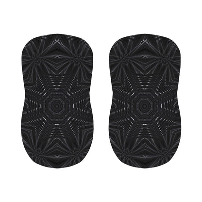 Black Kaleidoscope Print Bar Stool Covers