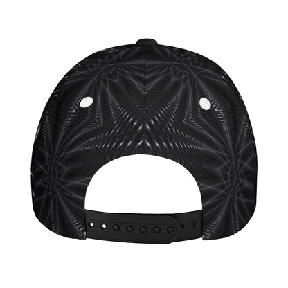 Black Kaleidoscope Print Baseball Cap