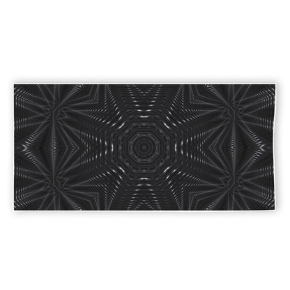 Black Kaleidoscope Print Beach Towel