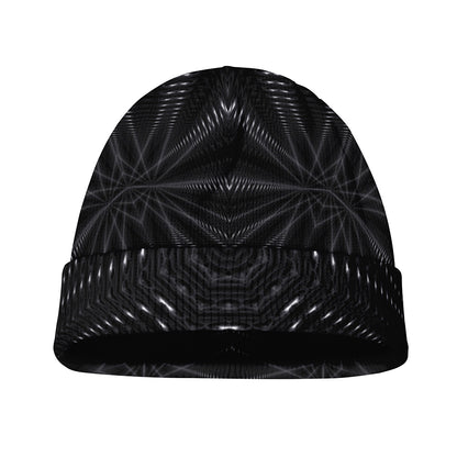 Black Kaleidoscope Print Beanie