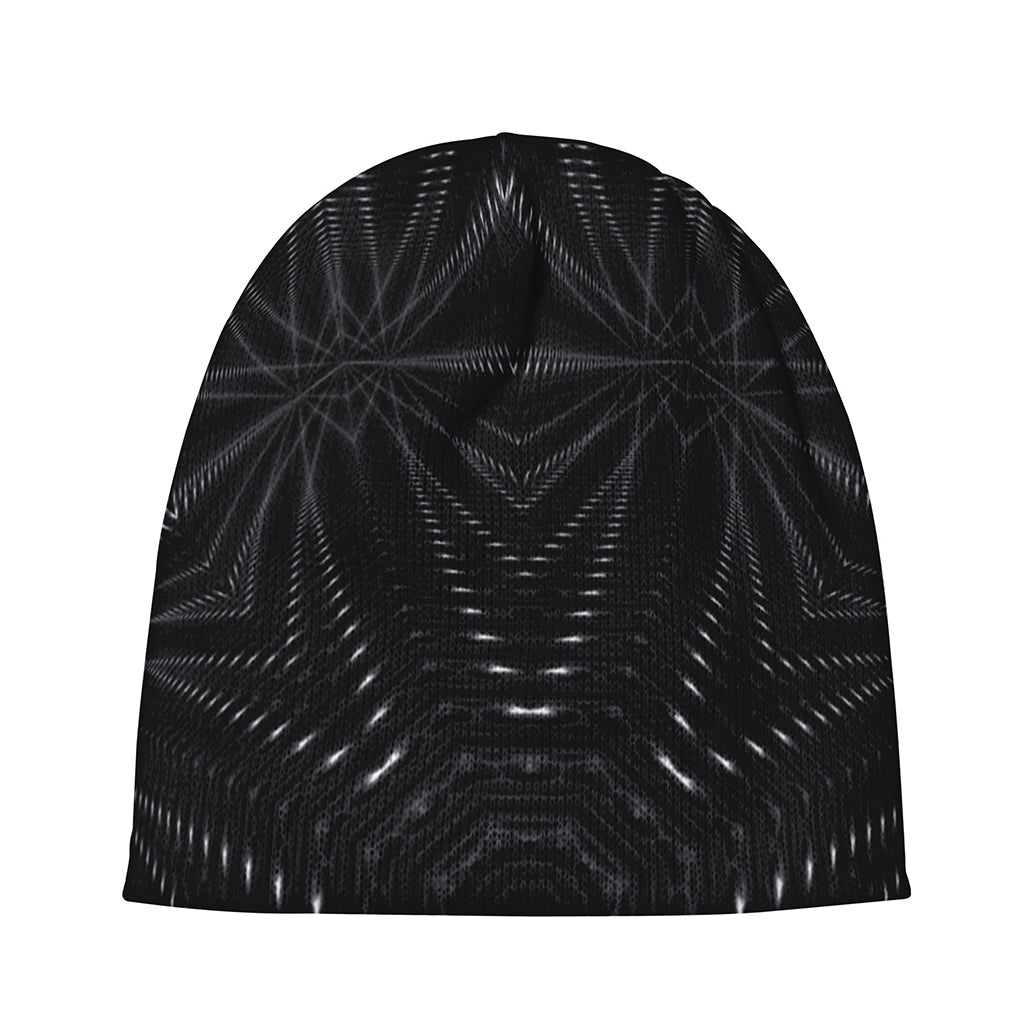 Black Kaleidoscope Print Beanie