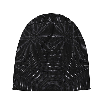 Black Kaleidoscope Print Beanie