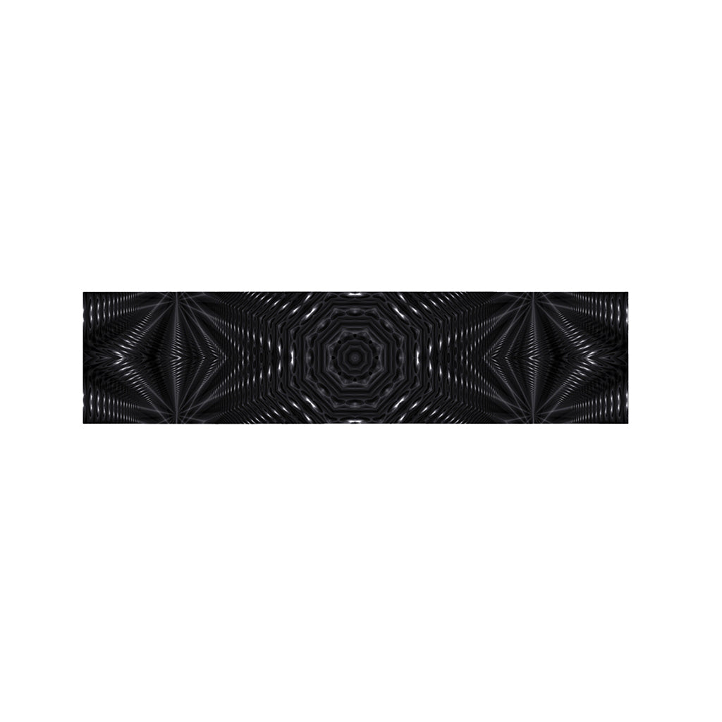 Black Kaleidoscope Print Bed Runner