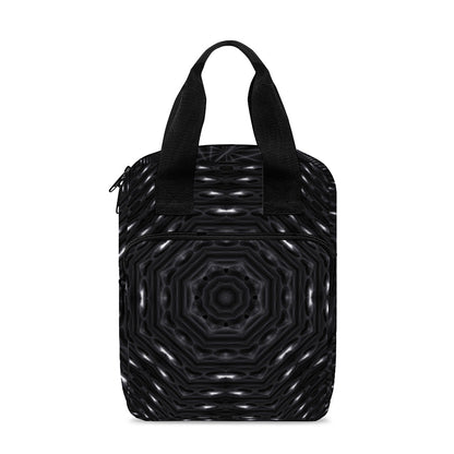 Black Kaleidoscope Print Bible Tote Bag