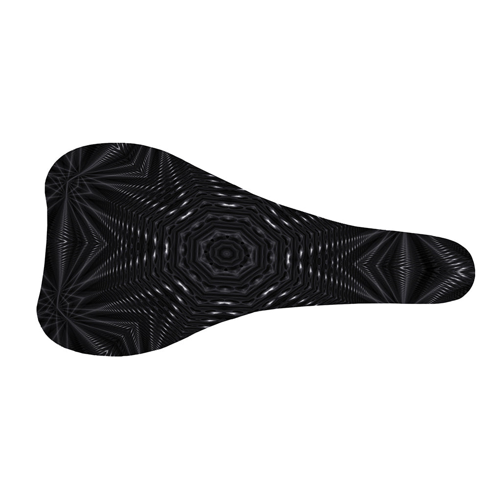Black Kaleidoscope Print Bicycle Seat Cover