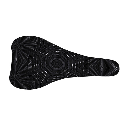 Black Kaleidoscope Print Bicycle Seat Cover