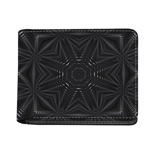 Black Kaleidoscope Print Bifold Wallet