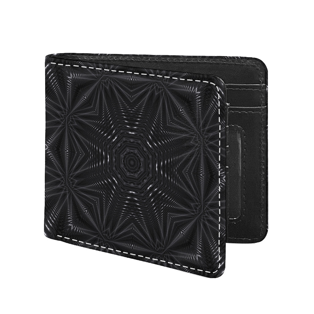 Black Kaleidoscope Print Bifold Wallet