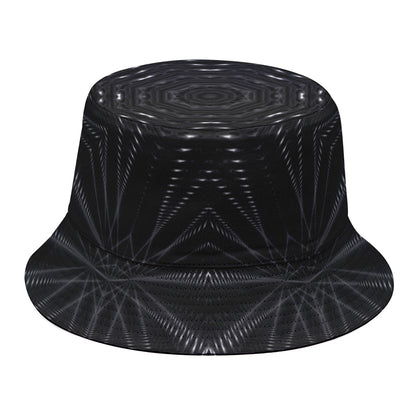 Black Kaleidoscope Print Bucket Hat
