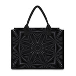 Black Kaleidoscope Print Canvas Tote Bag
