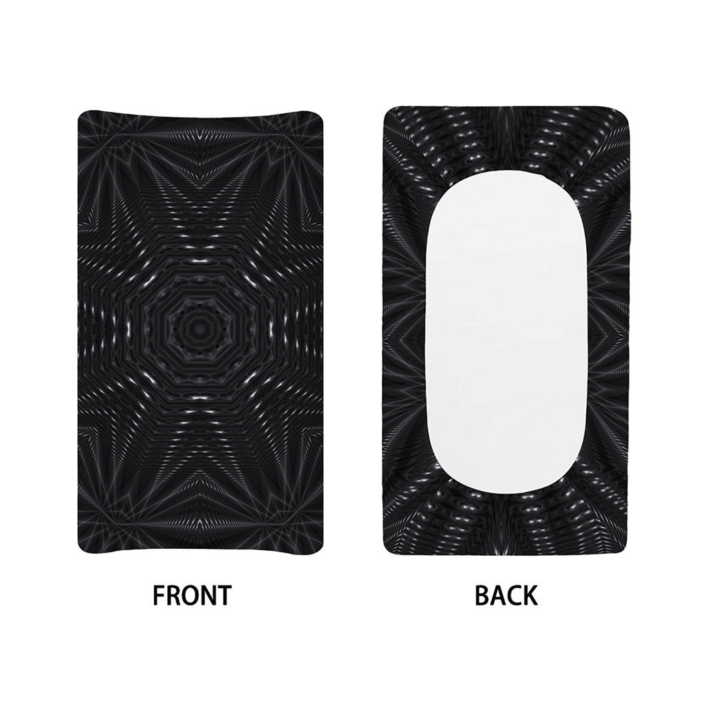 Black Kaleidoscope Print Changing Pad Cover