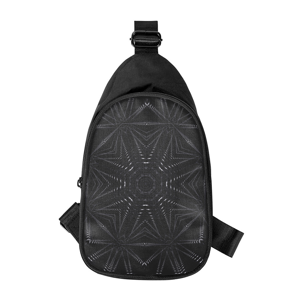 Black Kaleidoscope Print Chest Bag
