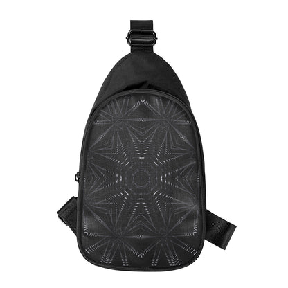 Black Kaleidoscope Print Chest Bag