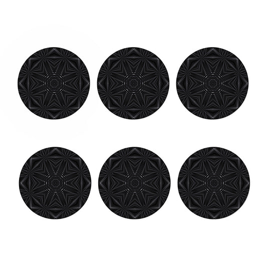 Black Kaleidoscope Print Coaster Set