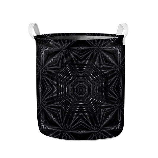 Black Kaleidoscope Print Collapsible Laundry Basket