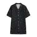 Black Kaleidoscope Print Cotton Hawaiian Shirt