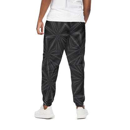 Black Kaleidoscope Print Cotton Pants